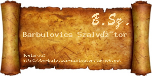 Barbulovics Szalvátor névjegykártya